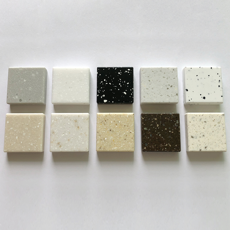 Comptoirs de surface solides blancs en marbre artificiel de surface solide de polyester acrylique de pierre de marbre