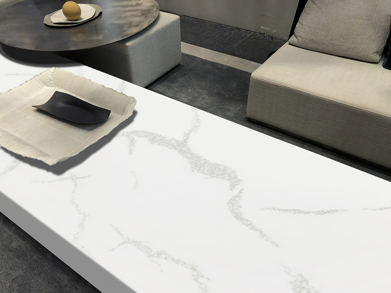 HW6801 Comptoir à surface solide Calacatta