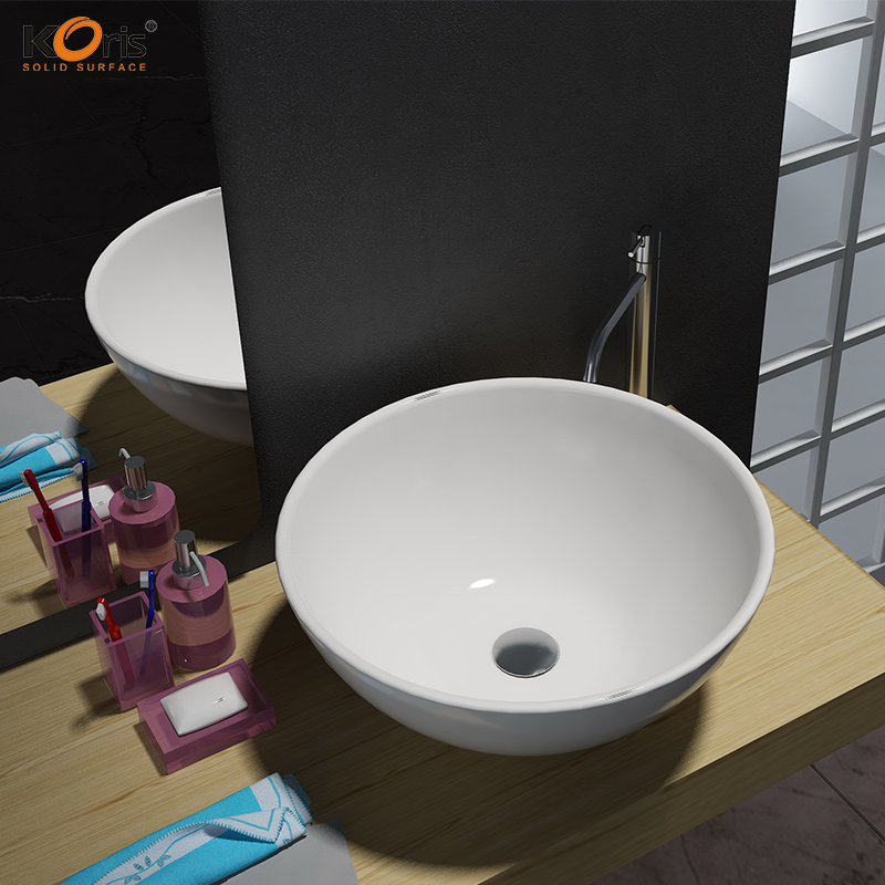 Lavabos de salle de bain à surface solide en matériau acrylique pour baignoire