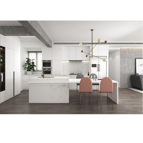 Feuilles de surface solide en marbre artificiel blanc Calacatta HW6801