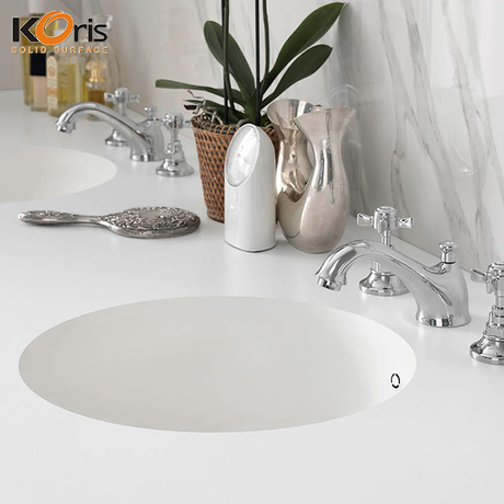 Surface solide acrylique de pierre artificielle de matériel de mode pour la vanité de salle de bains