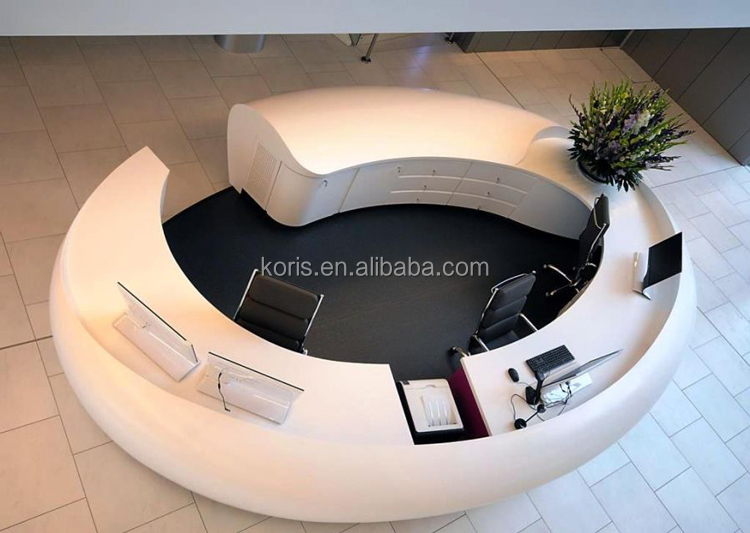 Comptoir de réception en marbre artificiel à surface solide