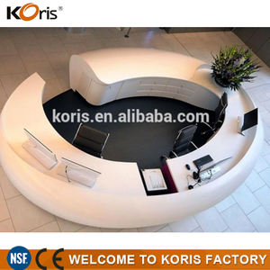 2016 nouveau Koris spécial faisant la réception en pierre artificielle, réception en forme de L, réception moderne blanche
