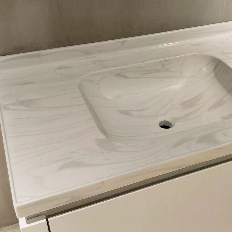 Résine Acrylique Étagère Dalles Panneau De Mur En Pierre Blanc Surface Solide Comptoirs De Cuisine